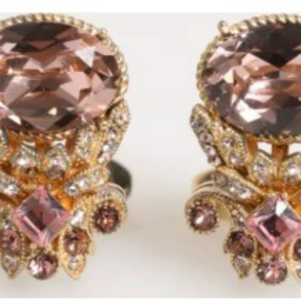 D&G Gold Tone 925 Sterling Silver Crystal Accessory Cufflinks